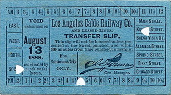 August 13, 1888 transfer slip